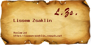 Lissem Zsaklin névjegykártya